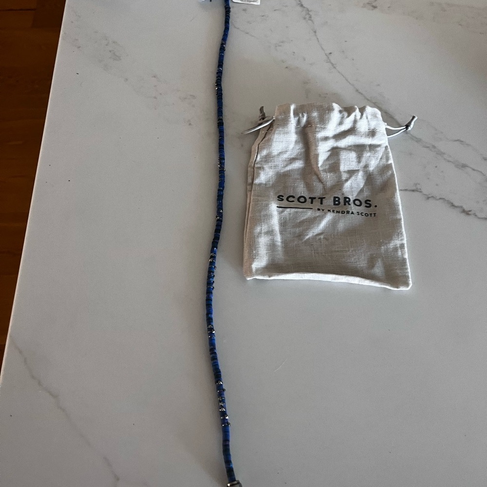 Scott Bros. Blue Beaded Necklace/wrap bracelet